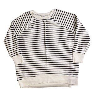 old navy xl black ivory womens long sleeeve round neck sweater G762